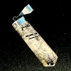 Smokey Rutile Quartz Crystal Pendant with 925 Silver Cap and Bale